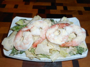 Low Carb Parmesan Artichoke Heart Shrimp Salad