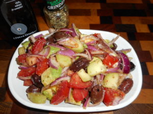 Low Carb Cucumber Tomato Red Onion Salad