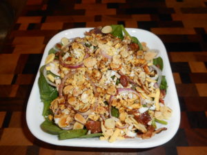 Low Carb Bacon Egg Spinach And Onion Salad